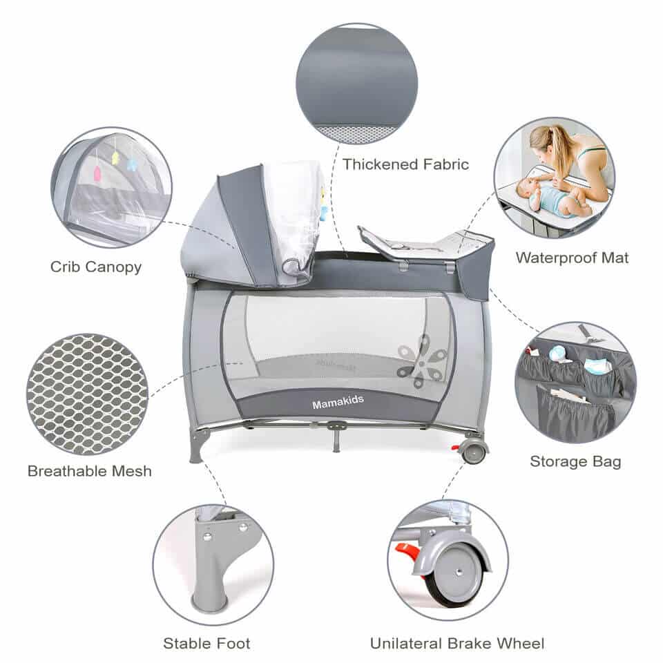 2 in 1 Baby Cot with Toys