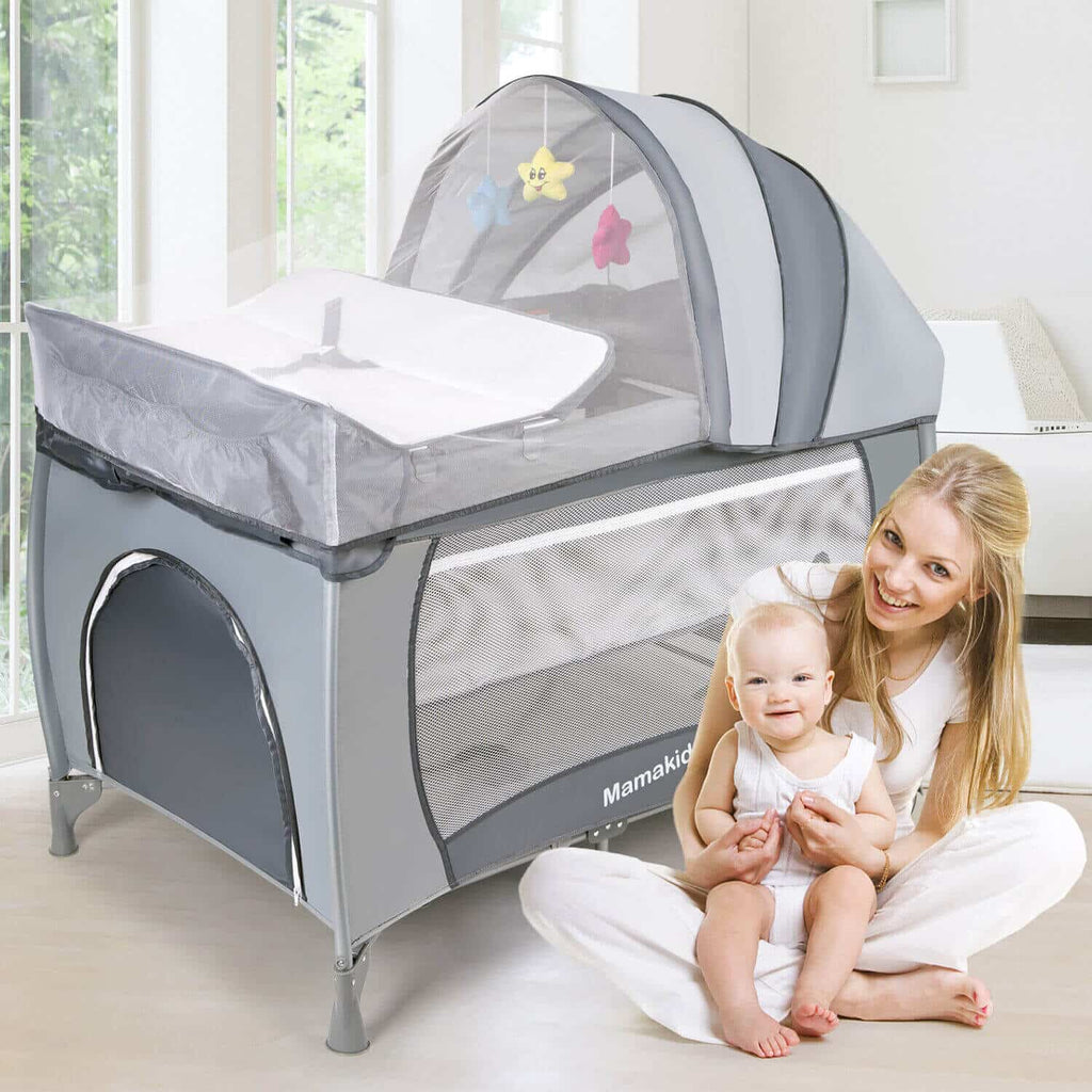2 in 1 Baby Cot with Toys