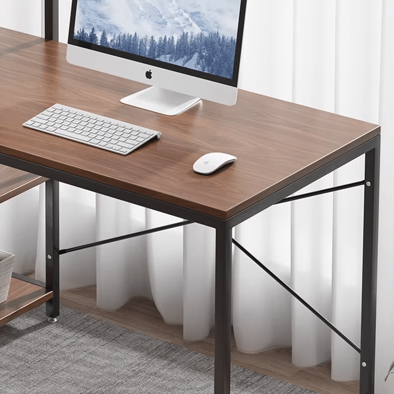 L Shaped Wooden Study Computer Desk